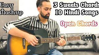 10 Bollywood Songs On 3 Open Chords  Easy Open Chords  Sweet Chords Mashup  Guitar Adda [upl. by Sergius]