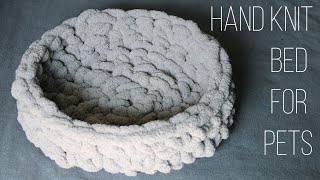 How to Hand Knit a Bed for Pets  Easy Pattern  The Sweetest Journey [upl. by Regnij]