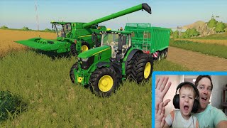 We try out Farming Simulator 19  Part 1 Starting the farm  Tractor game [upl. by Aneles472]