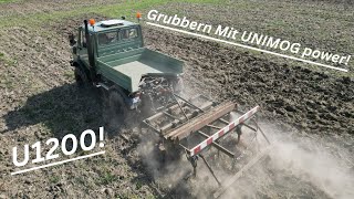 UNIMOG 1200 am durchreißen  U1200 mit 3m Frost Grubber  Kalle´s AgrarVideos [upl. by Eyanaj]