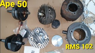 Piaggio Ape 50 Kit RMS 102cm 55mm piaggio rms ape50 [upl. by Hplodur650]