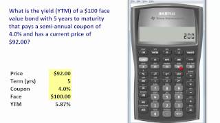 FRM TI BA II to compute bond yield YTM [upl. by Nosned595]