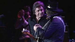 Johnny Cash amp Waylon Jennings  Folsom Prison Blues Live at Farm Aid 1985 [upl. by Neelra]