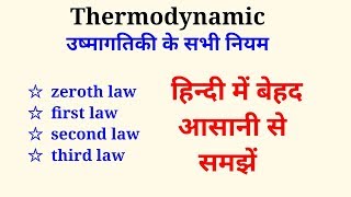 Thermodynamic law  उष्मागतिकी के नियम। zeroth1st 2nd and 3rd law of thermodynamic l [upl. by Ihsir]