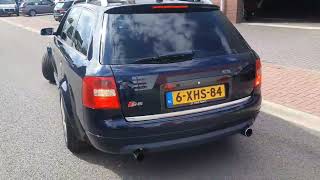 AUD S6 AVANT 42 CUTOUT EXHAUST KLEPPEN SOUND SYTEM SPORTUITLAAT UITLAAT wwwmaxiperformancenl [upl. by Noni]