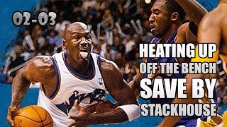 Michael Jordan Highlights vs Lakers 20021108  25pts Got saved by Stackhouse [upl. by Yaras920]