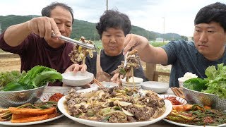 남은 송이버섯을 넣어 푸짐하게 만든 불고기Bulgogi 요리amp먹방  Mukbang eating show [upl. by Einreb498]