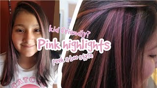 Easy pink highlights on dark hair [upl. by Ahsieyt229]