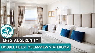 Crystal Serenity  Double Guest Ocean View Stateroom Redesigned 2023  Full Suite Tour amp Review  4K [upl. by Bordy]