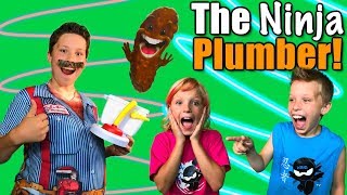 The NINJA Plumber NINJA KIDZ TV [upl. by Yarvis160]