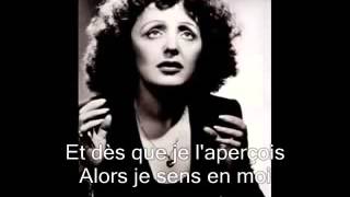 Edith Piaf La vie en rose with lyrics [upl. by Essinger]