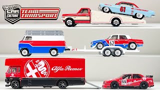 Unboxing Hot Wheels Team Transport Sets 53 54 amp 55 featuring the new 72 Chevy Ramp Truck [upl. by Gefell]