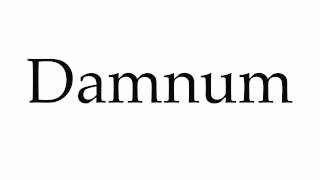 How to Pronounce Damnum [upl. by Rind]