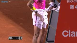 Rafael Nadals Risky Courtside Short Change [upl. by Vilma2]