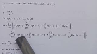 weddle rule in Mathematica [upl. by Zetrauq769]