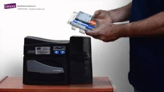 Fargo DTC4500 and Fargo DTC 4500e printer ribbon installation [upl. by Nalda805]