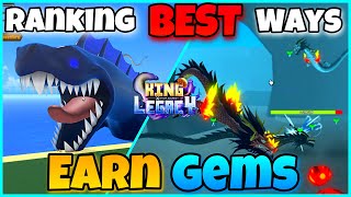 Ranking Best FASTEST Ways To Earn Gems  King Legacy [upl. by Ymerrej]