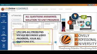 LPU LMS RECORDED VIDEO PROGRESS PROBLEM SOLVED LPU Online MBA Exams and LMS Learners Participation [upl. by Rhyner]