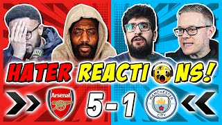 ARSENAL RIVALS amp HATERS DEVASTATED 😫 REACTION TO ARSENAL 51 MAN CITY  PREMIER LEAGUE [upl. by Xer298]