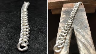 MAKING A SOLID SILVER CURB CHAIN [upl. by Rosenkranz]