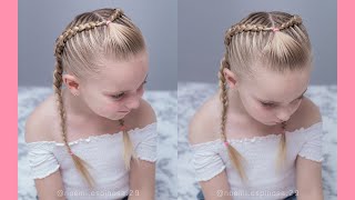 TRENZAS PARA NIÑAS PASO A PASO  PEINADOS PARA LA ESCUELA [upl. by Svetlana]