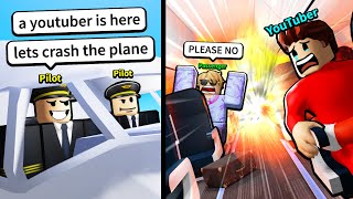 Roblox pilots CRASH the plane because of me [upl. by Mloc]