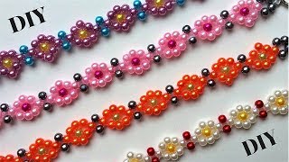 DIY Beaded bracelets Beading tutorial  Easy jewelry making [upl. by Liam599]