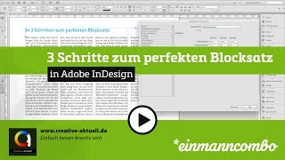 In 3 Schritten zum perfekten Blocksatz in Adobe InDesign [upl. by Liagibba]