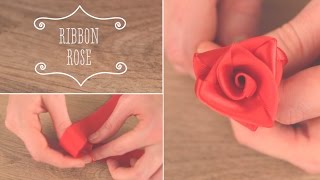 How to Make a Ribbon Rose  Craft Techniques [upl. by Atterrol912]