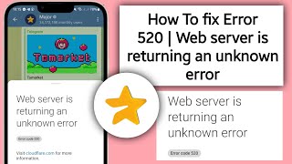 Error 520  Web server is returning an unknown error  Host Error [upl. by Maretz162]