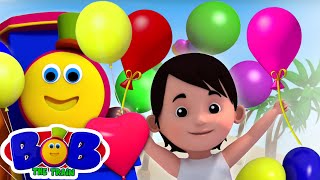 Balloon Song  Its Time for a Balloon Race  Bob The Train Nursery Rhymes amp Kids Songs  Kids Tv [upl. by Ahseiat]