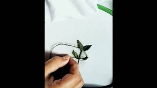 Easy leaf stitches  Small leaf embroidery  Embroidery for beginners handembroidey youtubeshorts [upl. by Eidac]