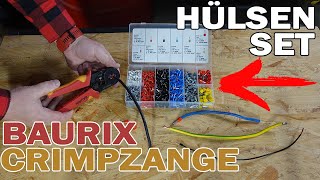 Aderendhülsenzange  Crimpzange Bedienungsanleitung amp Unboxing der Baurix Crimpzange [upl. by Maia]