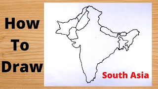 South Asia Continent Correct Map Drawing [upl. by Ireva]