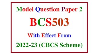 BCS503 model question paper 2 solution  TOC Passing Package [upl. by Oiril]