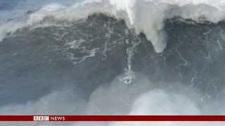 Has a plumber from UK surfed the biggest ever wave 80ft24m  BBC News [upl. by Eenaj]