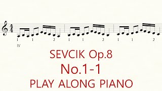 Violin Sevcik Op8 No11 Shifting the position Practice Play Along Piano [upl. by Anastasie945]