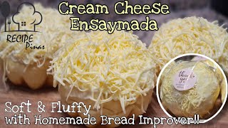 ENSAYMADA RECIPE w CREAM CHEESE FROSTING  with Homemade Bread Improver  Recipe Pinas by Elcee [upl. by Dickenson613]