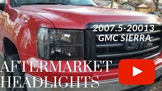 Install aftermarket headlights 0713 GMC Sierra how to link in description [upl. by Scuram68]