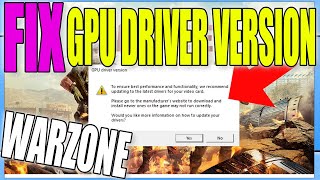 Fix Call Of Duty Warzone GPU Driver Version Warning Message On PC 2024 [upl. by Assen]