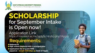 🛑SCHOLARSHIP OPPORTUNITY IN EAST AFRICA UNIVERSITY RWANDA FOR SEPTEMBER INTAKE NOW OPEN FULL INFO👇 [upl. by Dynah]