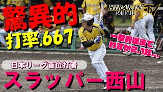 【驚異の打率667】スラップ職人 日本リーグ首位打者 西山の2019安打集 －Slap hittingJapan Softball Player NISHIYAMA YUKIHIRO [upl. by Oringa]