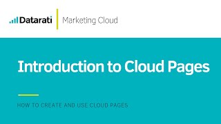 Introduction to Cloud Pages in Salesforce Marketing Cloud [upl. by Letney948]