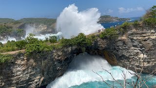 MUST SEE TOWERING WAVE crashes into Broken Beach nusapenida bali [upl. by Hollie]