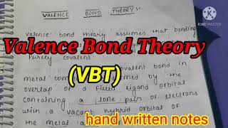 Valence bond theory  VBT postulates [upl. by Blanca]