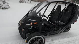 Arcimoto FUV Snow Driving POV [upl. by Ken624]