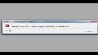 Fix Error SQL server Value cannot be null Parameter name viewInfo [upl. by Trinl]