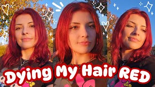 ‧₊˚🍂 Dying my hair PERMANENT COPPER RED at Home 🧡 LOreal HiColor and Ion Permanent Hair Dye 🍄˚₊‧ [upl. by Lory]