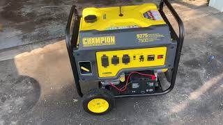 Champion 7500W Generator unboxing startup and initial review [upl. by Uzzia]