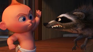 Jack Jack Vs Raccoon  Fight Scene  INCREDIBLES 2 2018 Movie CLIP HD [upl. by Anna-Diana]